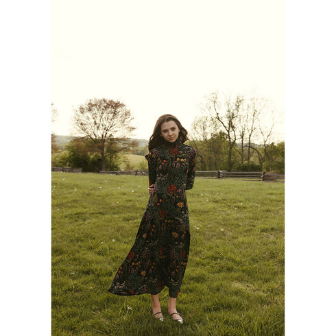 Ava and Lu Garden Floral Turtleneck Dress